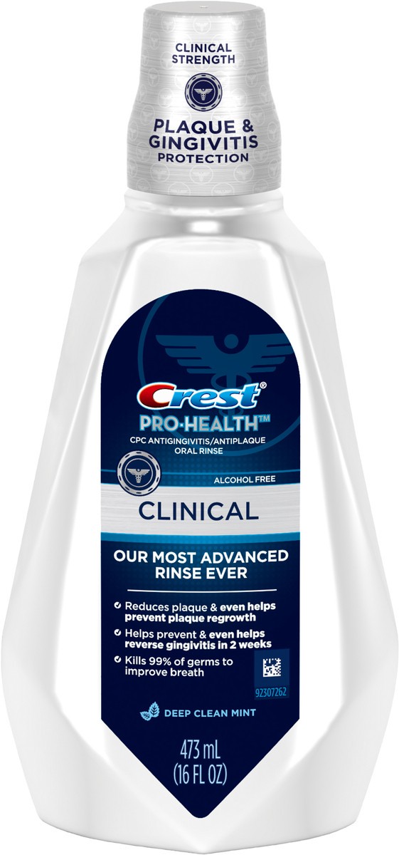 slide 6 of 7, Crest Pro-Health Clinical Alcohol Free Deep Clean Mint Oral Rinse, 16 fl oz