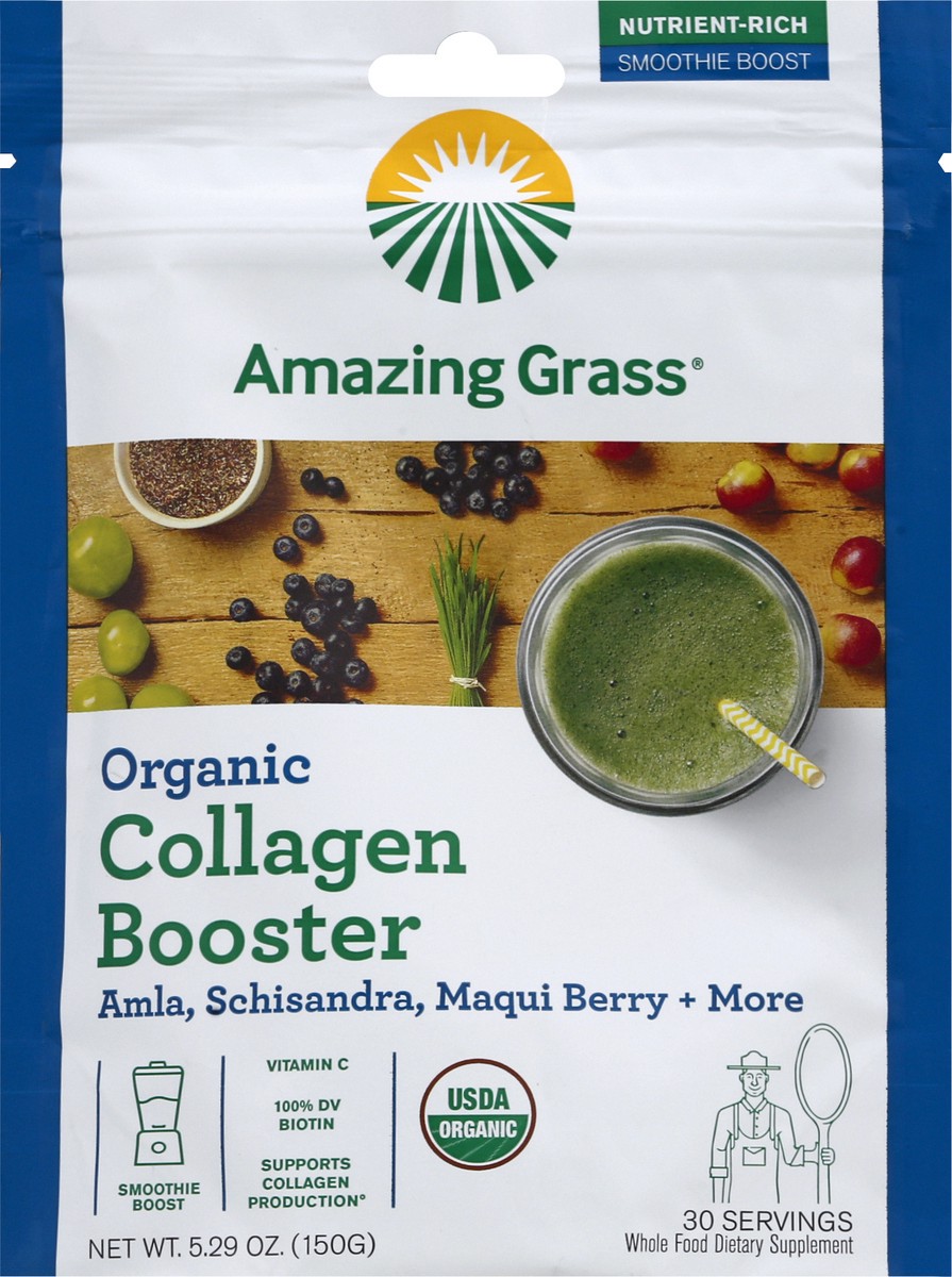 slide 2 of 7, Amazing Grass Organic Collagen Booster 30Pk, 5.29 oz