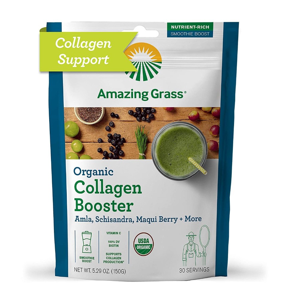 slide 1 of 7, Amazing Grass Organic Collagen Booster 30Pk, 5.29 oz