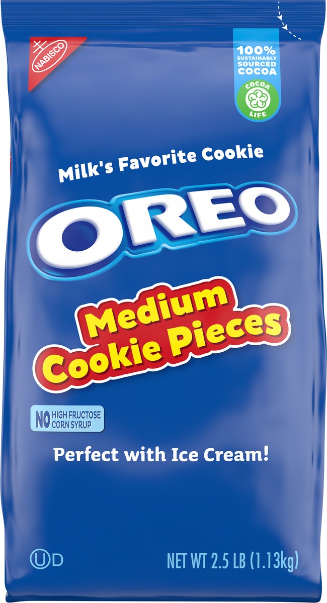 slide 6 of 14, OREO Medium Cookie Pieces, 2.5 lb Bag, 40 oz