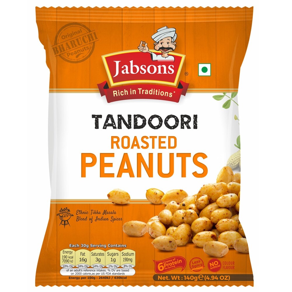 slide 1 of 1, Jabsons Tandoori Roasted Peanuts, 4.94 oz