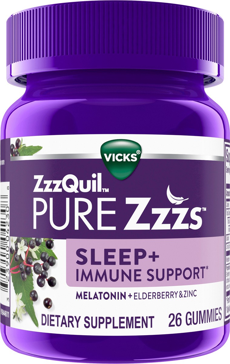 slide 2 of 2, PURE Zzzs Sleep + Immune Support Melatonin Sleep Aid - Elderberry, Zinc, 26 ct