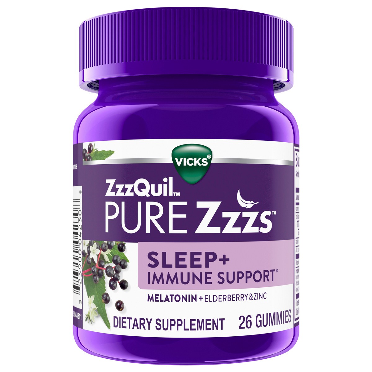slide 1 of 2, PURE Zzzs Sleep + Immune Support Melatonin Sleep Aid - Elderberry, Zinc, 26 ct