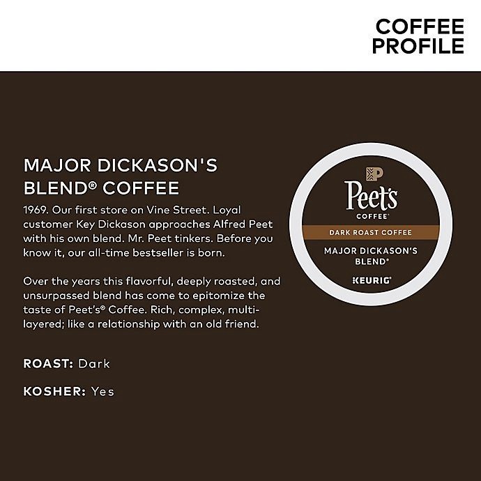 slide 5 of 7, Peet's Coffee Major Dickason's Blend Keurig K-Cup Pods, 40 ct