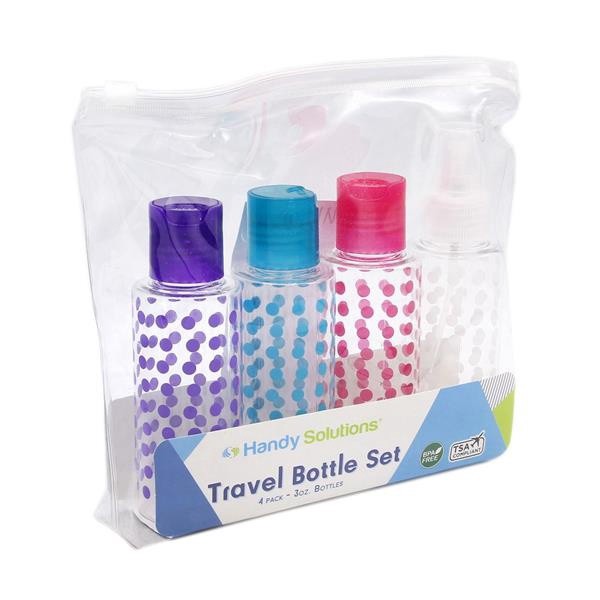 slide 1 of 6, Handy Solutions Travel Bottle Set, 4 ct