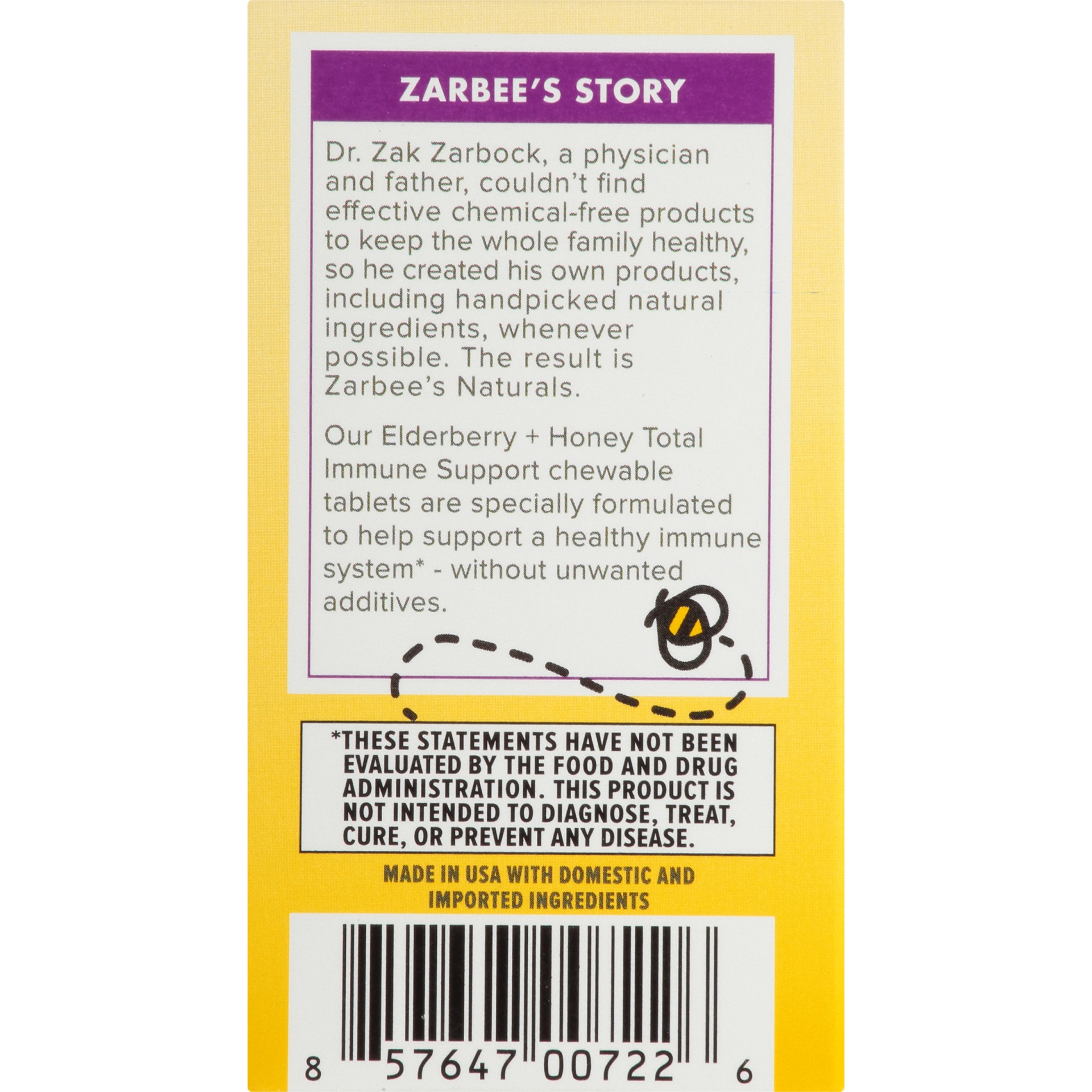 slide 4 of 6, Zarbees Naturals Zarbee's Naturals Elderberry + Honey Total Immune Support Chewable Tablets 24 Ct, 24 ct