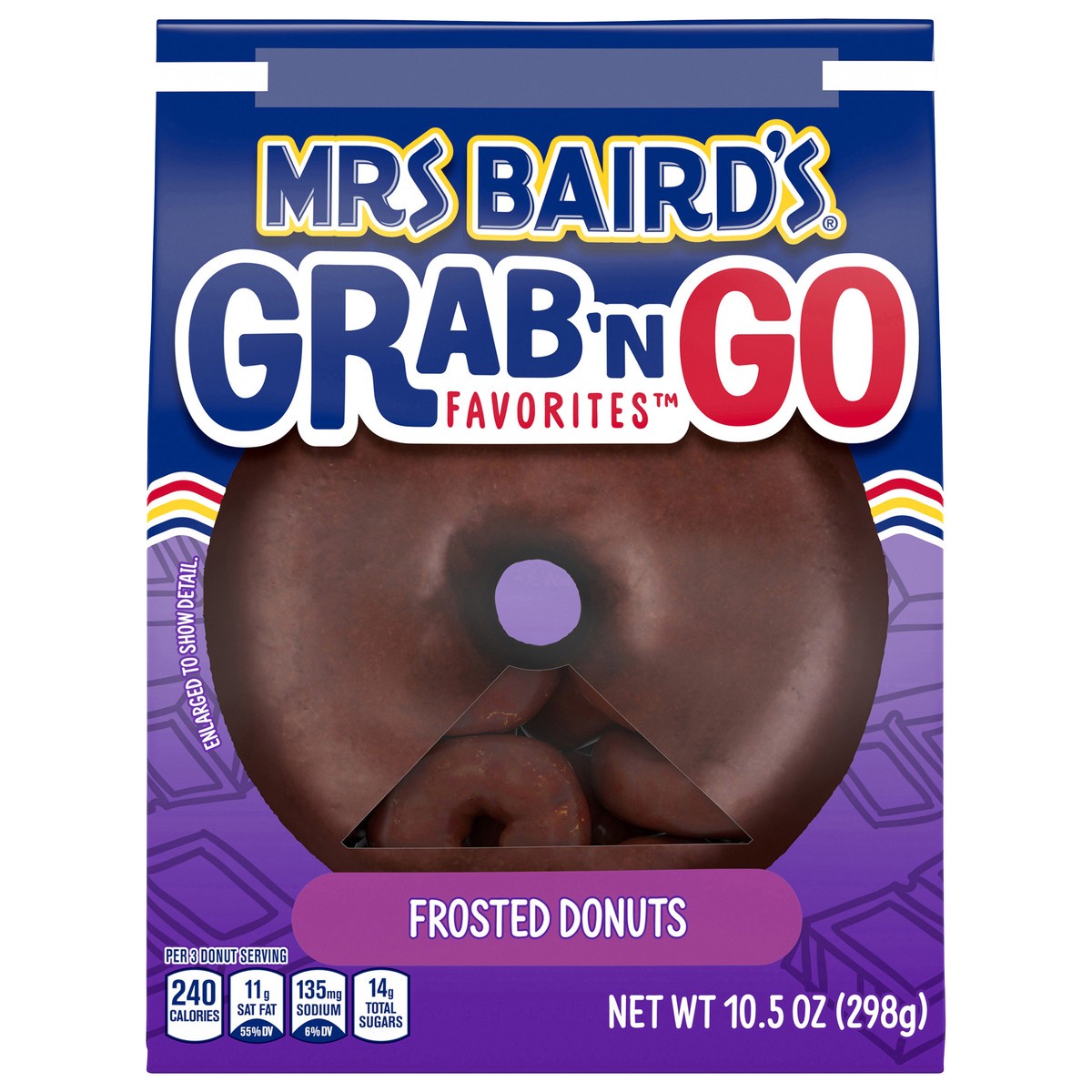 slide 1 of 5, Mrs. Baird's Frosted Grab N' Go Donuts 11.25 Oz, 10.50 oz
