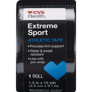 slide 1 of 1, CVS Health Extreme Sport Athletic Tape, Black, 1 ct