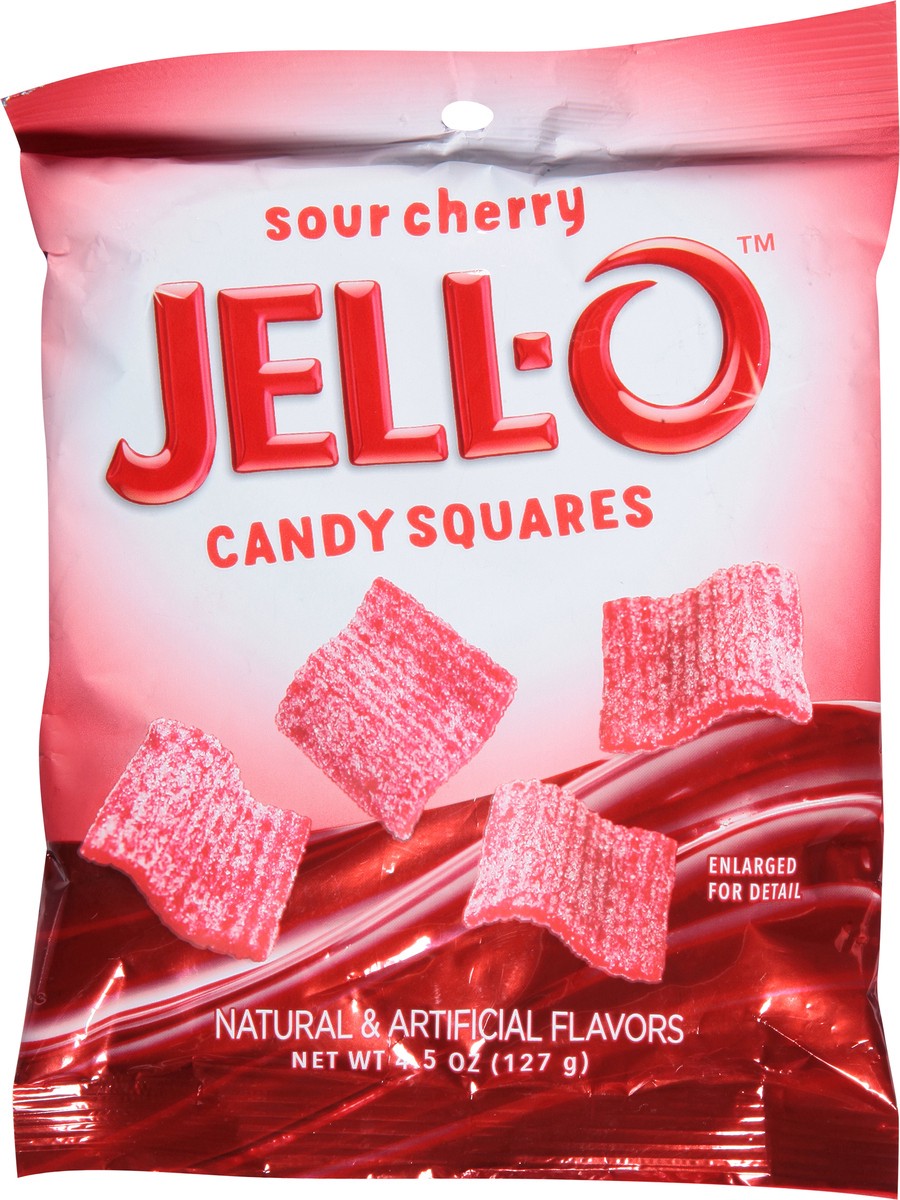 slide 7 of 9, Jell-O Squares Sour Cherry Candy 4.5 oz, 4.5 oz