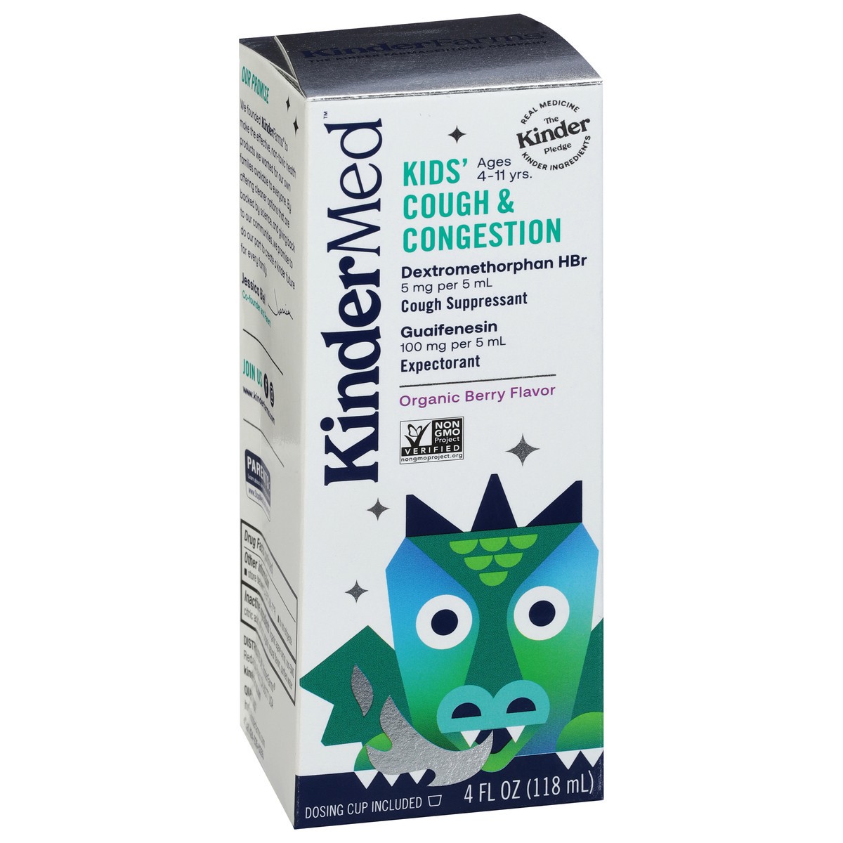 slide 9 of 9, KinderMed Ages 4-11 Yrs Organic Berry Flavor Kids' Cough & Congestion 4 fl oz, 4 fl oz