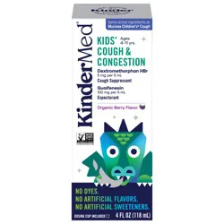 KinderMed Ages 4-11 Yrs Organic Berry Flavor Kids' Cough & Congestion 4 fl oz