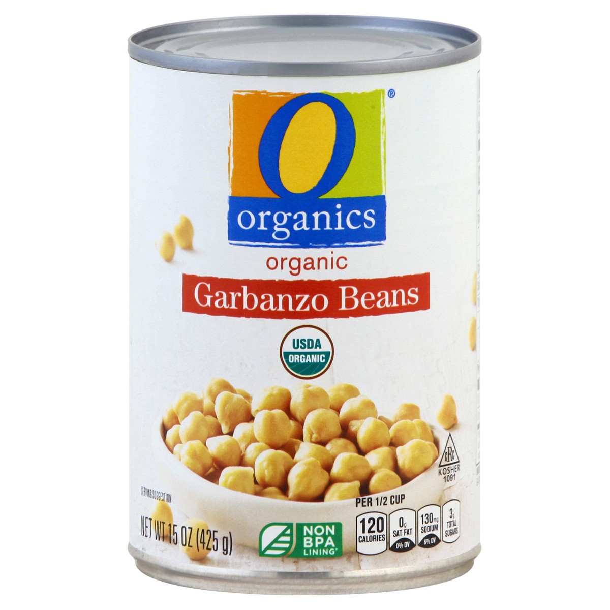 slide 1 of 7, O Organics Organic Beans Garbanzo, 15 oz