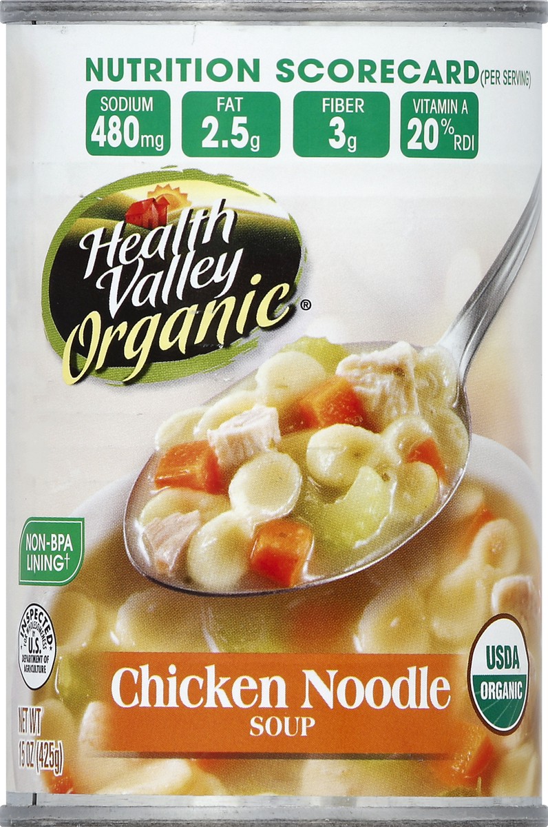 slide 5 of 6, Health Valley Organic Chicken Noodle Soup, 15 oz