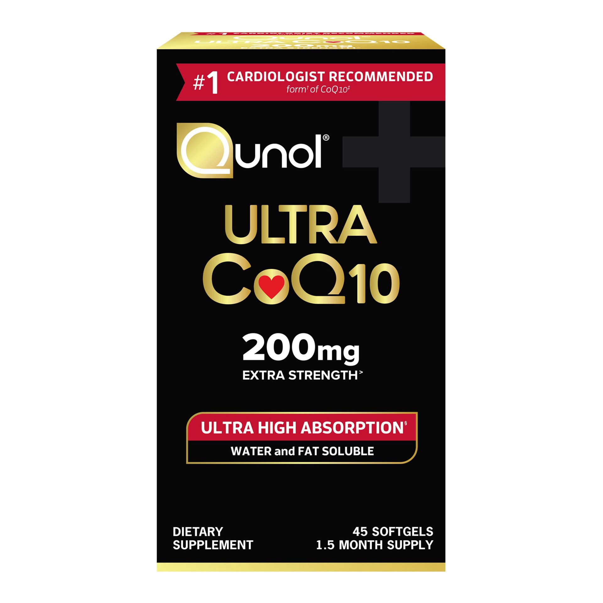slide 1 of 1, Qunol Ultra 200 mg CoQ10 45 Softgels, 1 ct