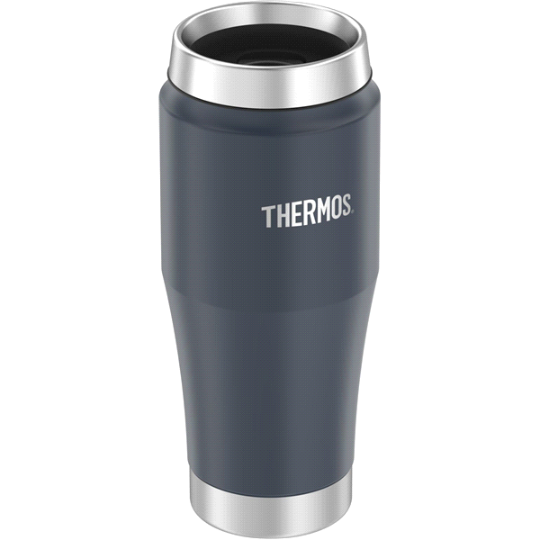 slide 1 of 1, Thermos H Series Stainless Steel Travel Tumbler Dusty Blue Navy Matte, 16 oz