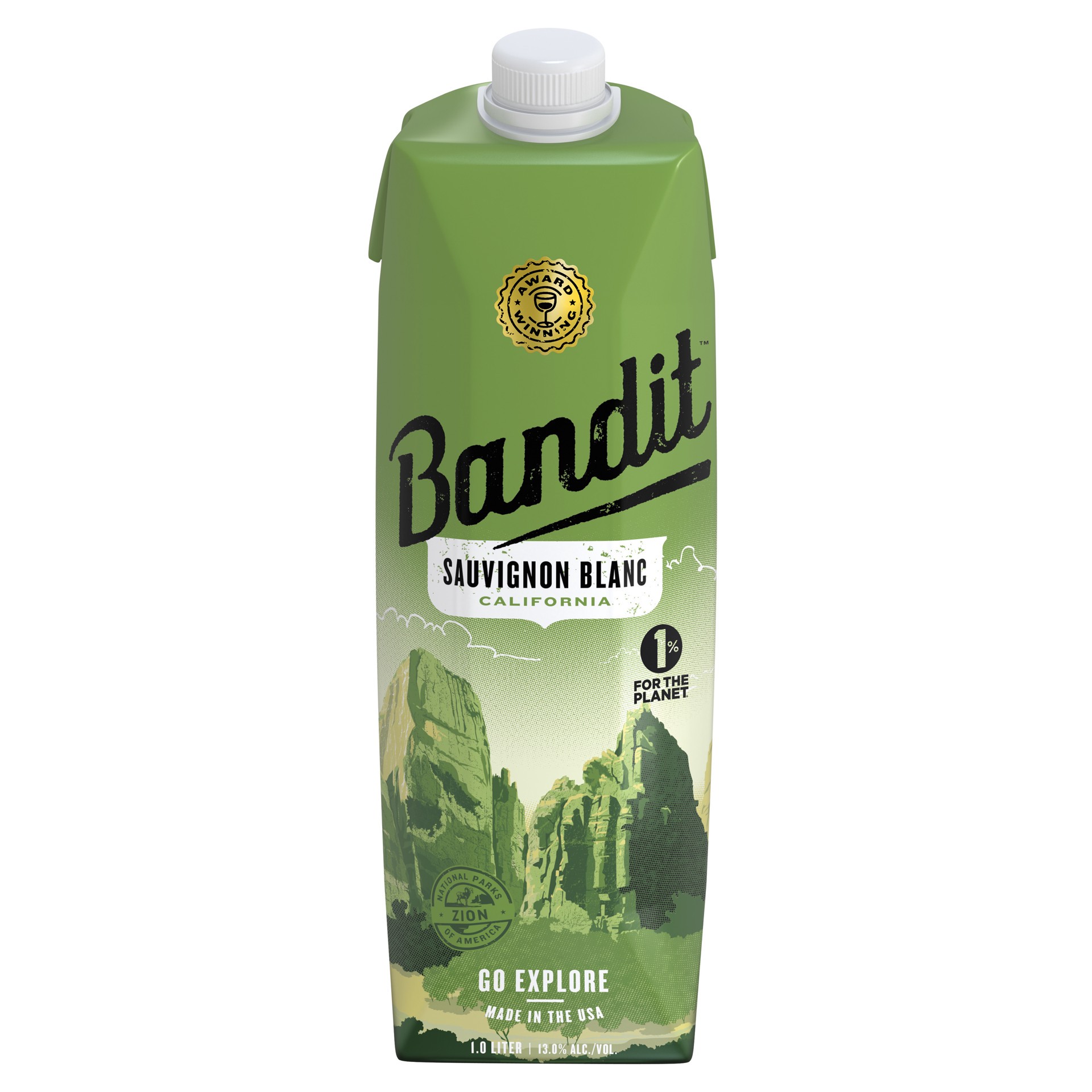 slide 1 of 1, Bandit Sauvignon Blanc White Wine, 1L Wine, 1 liter