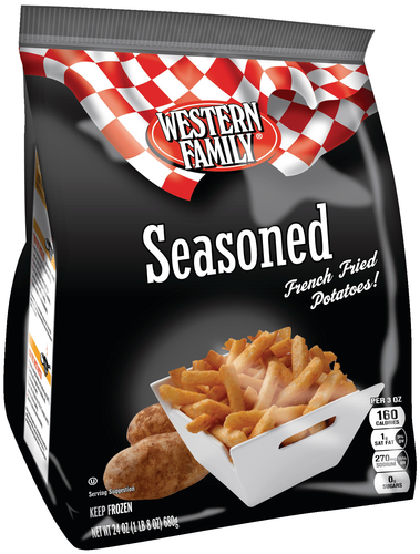 slide 1 of 1, Western Family Seasoned Fries, 24 oz