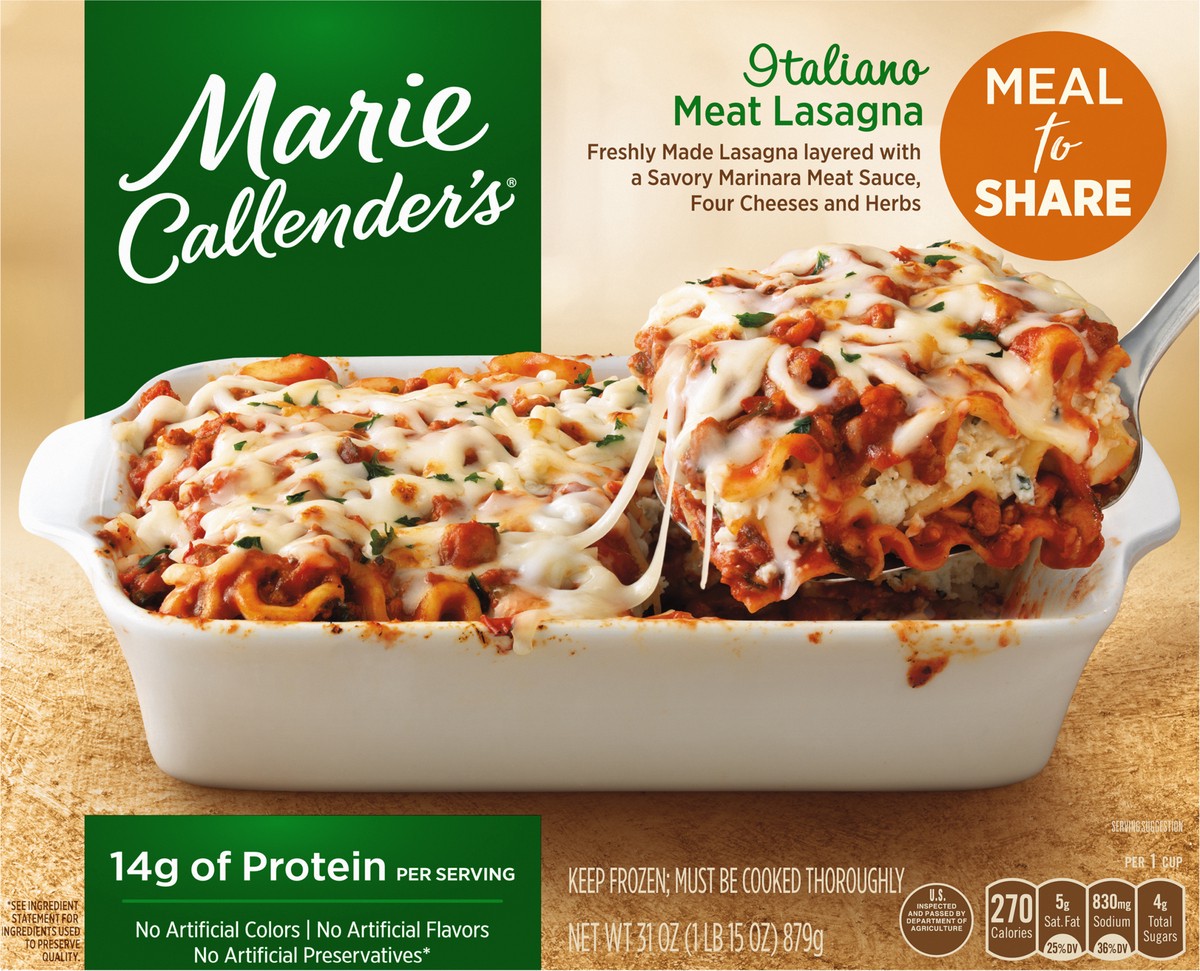 slide 7 of 14, Marie Callender's Marie Callender’s Italiano Lasagna With Ricotta Cheese Meal to Share, Frozen Meal, 31 oz., 31 oz