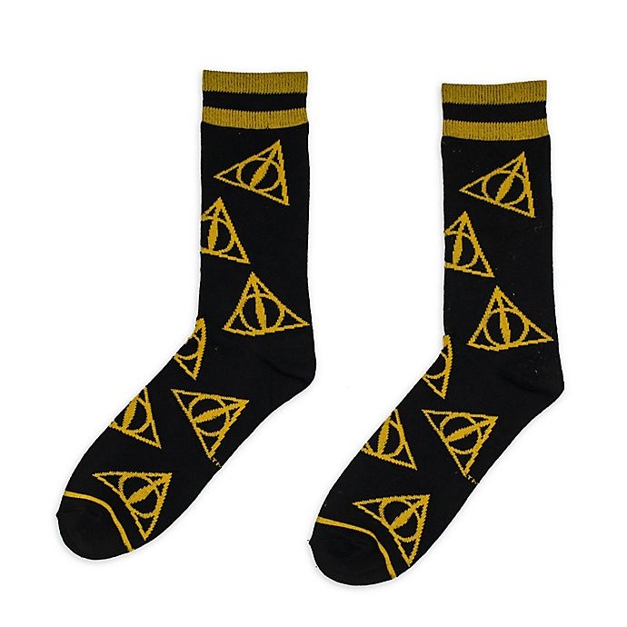 slide 1 of 1, Harry Potter Deathly Hallows Socks - Black, 1 ct