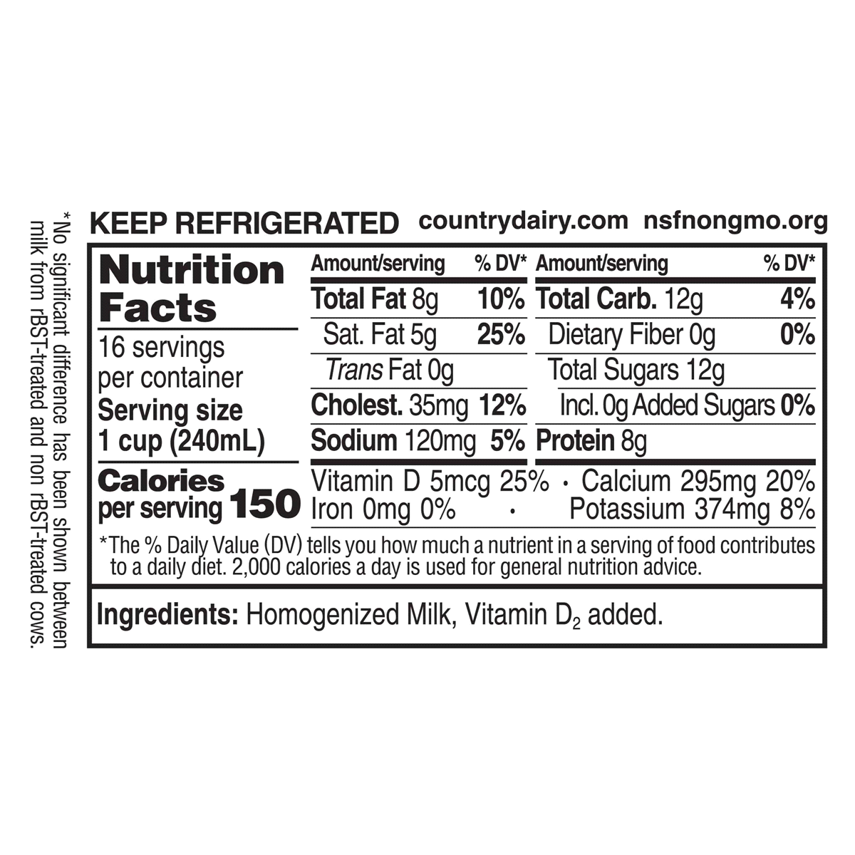 slide 2 of 5, Country Dairy Vitamin D Milk, Gallon, 1 gal