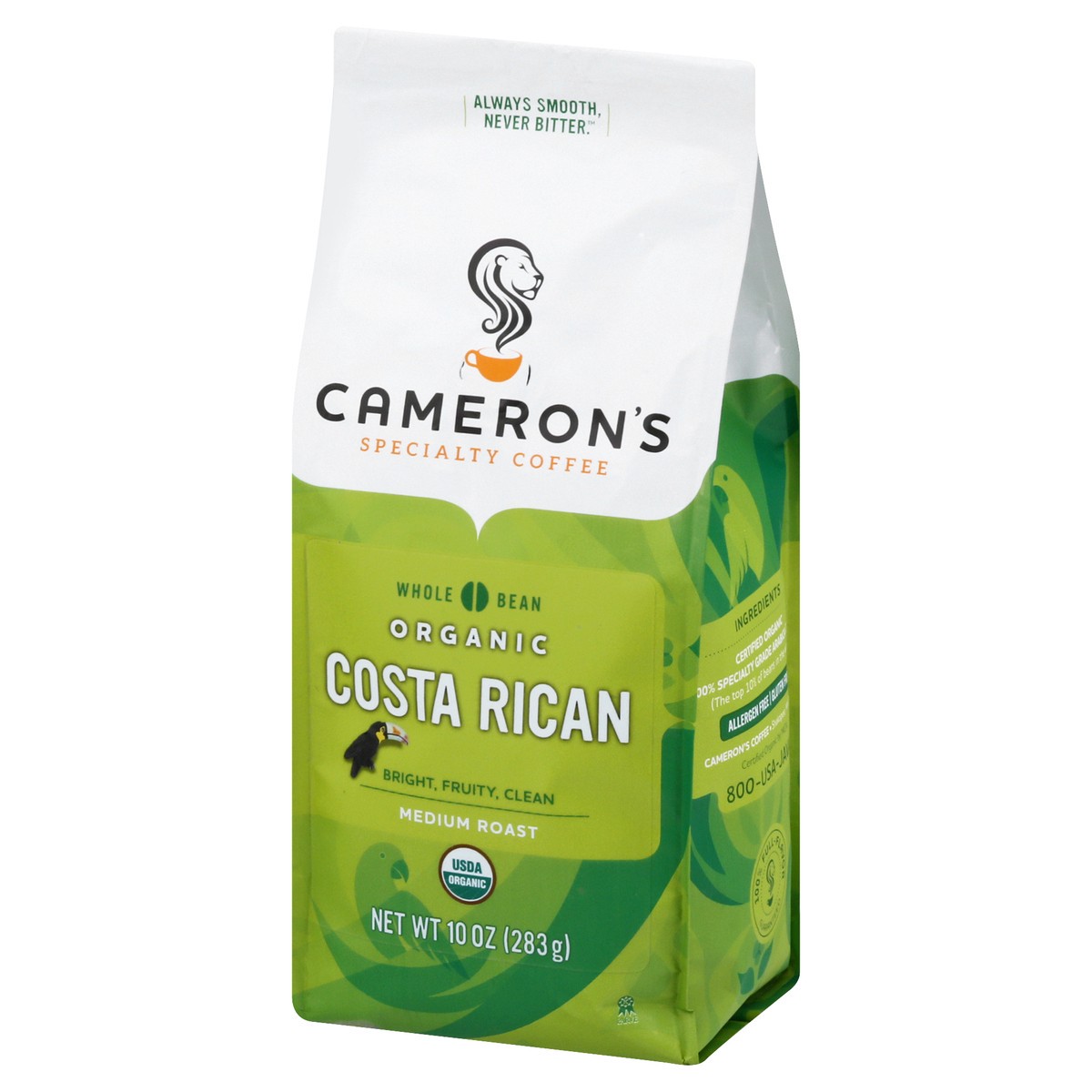 slide 3 of 12, Cameron's Organic Whole Bean Medium Roast Costa Rican Coffee 10 oz, 10 oz