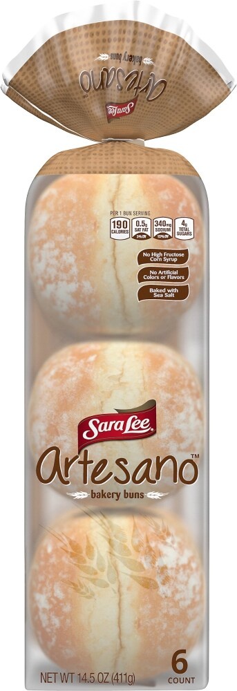 slide 1 of 9, Sara Lee Artesano Bakery Buns, 8 ct