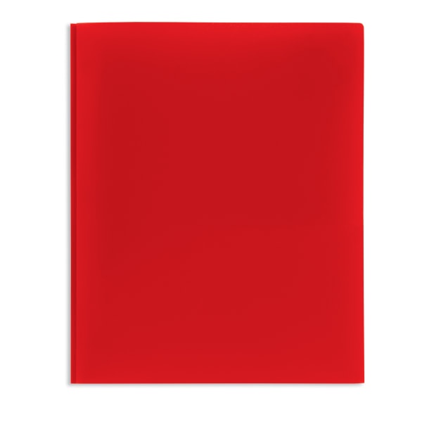 slide 1 of 4, Office Depot Brand 2-Pocket Poly Folder With Prongs, Letter Size, Red, 1 ct