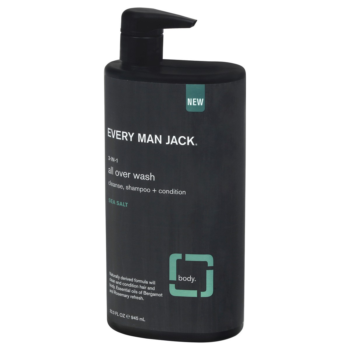 slide 10 of 13, Every Man Jack Men's Sea Salt 3-in-1 All Over Wash - Shampoo, Conditioner, & Body Wash, 32 oz