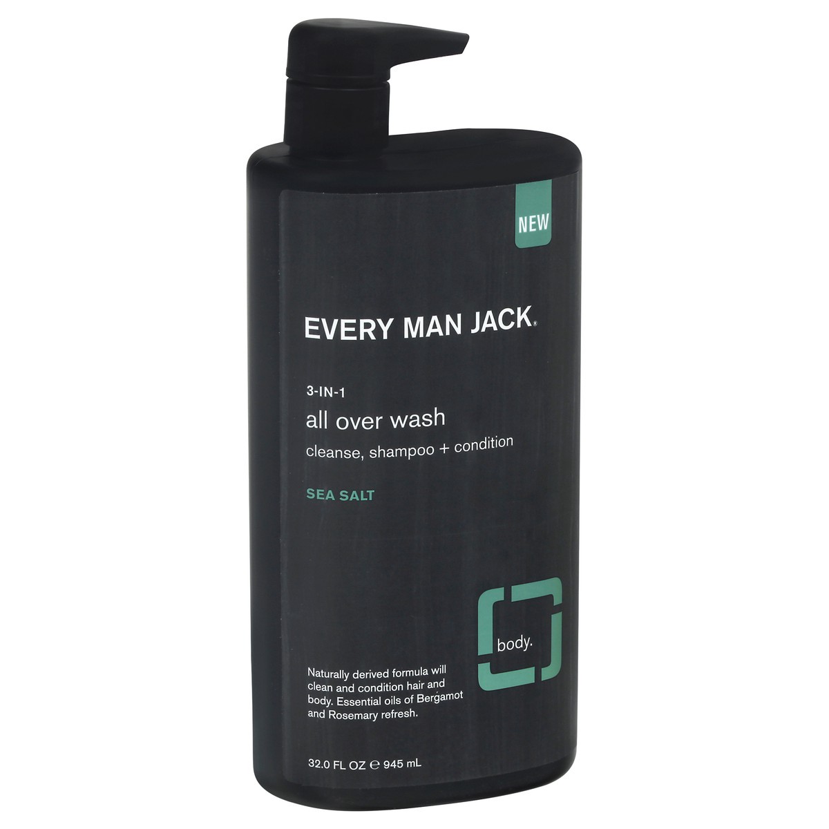 slide 13 of 13, Every Man Jack Men's Sea Salt 3-in-1 All Over Wash - Shampoo, Conditioner, & Body Wash, 32 oz