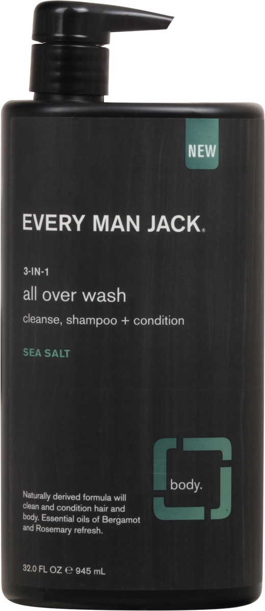 slide 5 of 13, Every Man Jack Men's Sea Salt 3-in-1 All Over Wash - Shampoo, Conditioner, & Body Wash, 32 oz