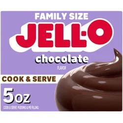 Jell-O Cook & Serve Chocolate Flavor Pudding & Pie Filling Mix, Family Size, 5 oz Box