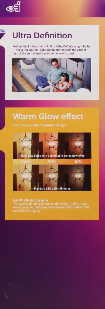 slide 7 of 9, Philips 8 Watts Warm Glow Effect Dimmable Soft White LED Light Bulbs 4 ea, 4 ct