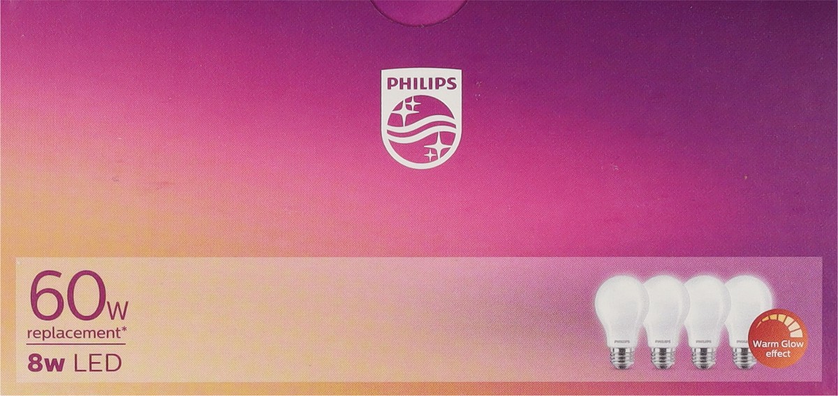 slide 4 of 9, Philips 8 Watts Warm Glow Effect Dimmable Soft White LED Light Bulbs 4 ea, 4 ct