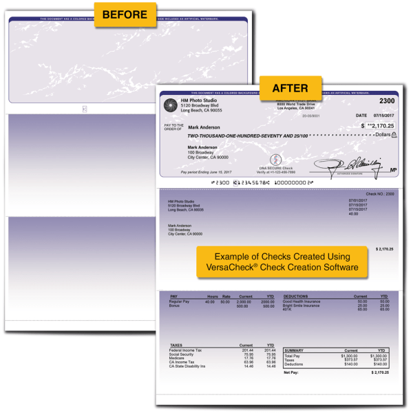 slide 2 of 3, Versacheck Security Business Check Refills, Form #1000, Business Voucher, Blue Prestige, 250 Sheets, Download/Product Key, 250 ct