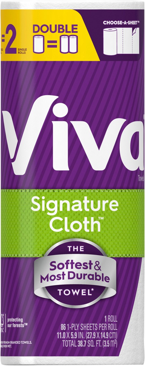 slide 8 of 11, Viva Signature Cloth Paper Towels, 1 Double Roll, 86 Sheets per Roll, 1 ct
