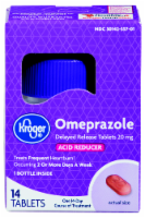 slide 1 of 1, Kroger Omeprazole Acid Reducer Delayed Release Tablets, 14 ct