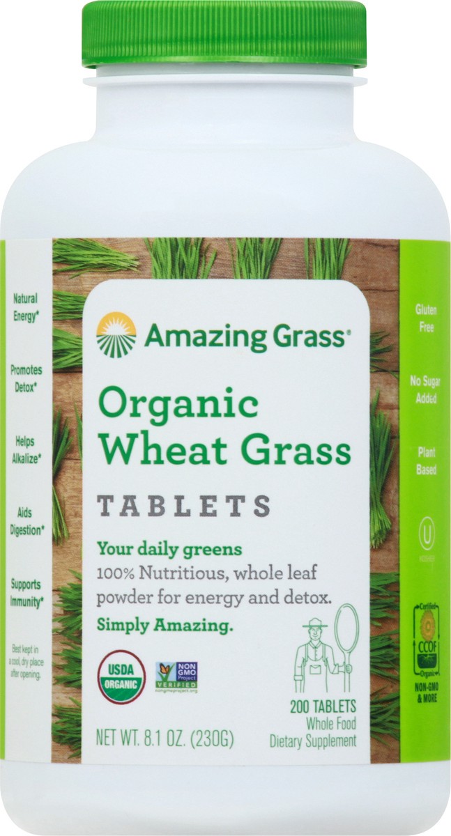 slide 3 of 13, Amazing Grass Organic Tablets Wheat Grass 200 ea, 200 ct