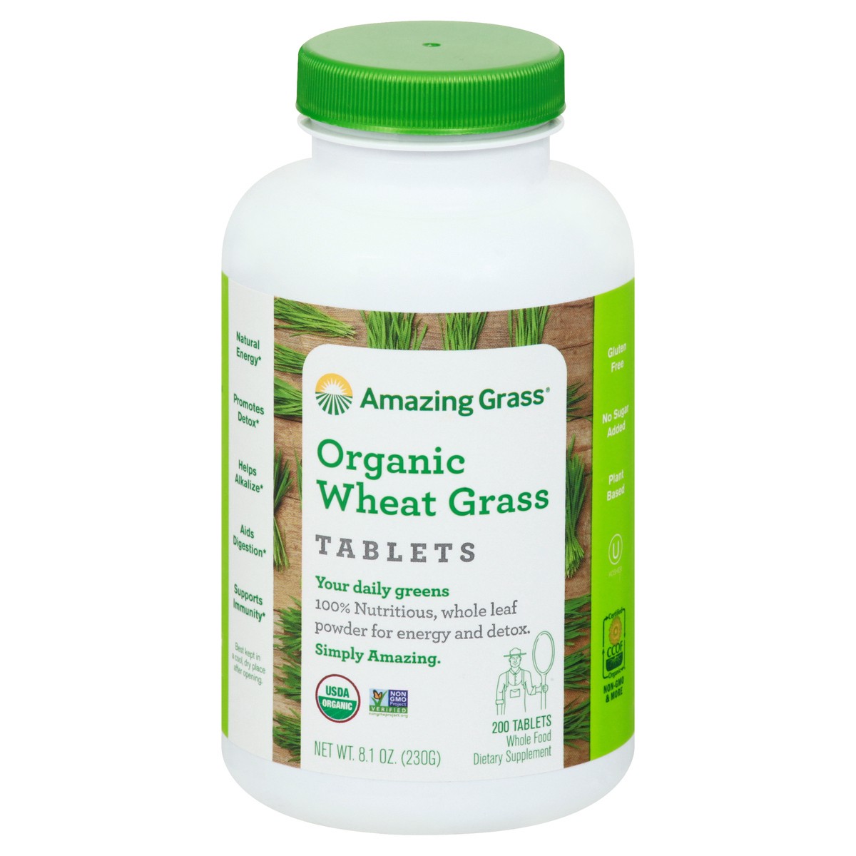 slide 9 of 13, Amazing Grass Organic Tablets Wheat Grass 200 ea, 200 ct