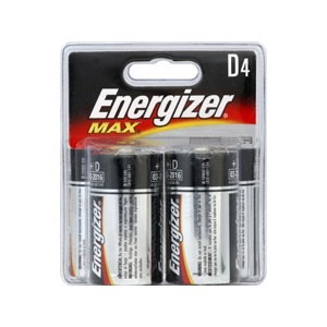 slide 1 of 1, Energizer Max Alkaline Batteries D, 4 ct