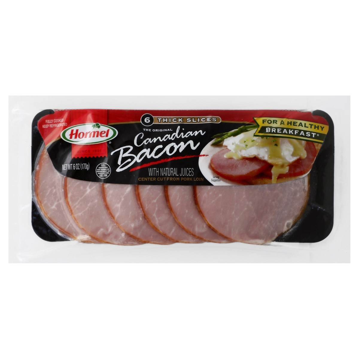 slide 4 of 5, Hormel Canadian Bacon 6 ea, 6 ct