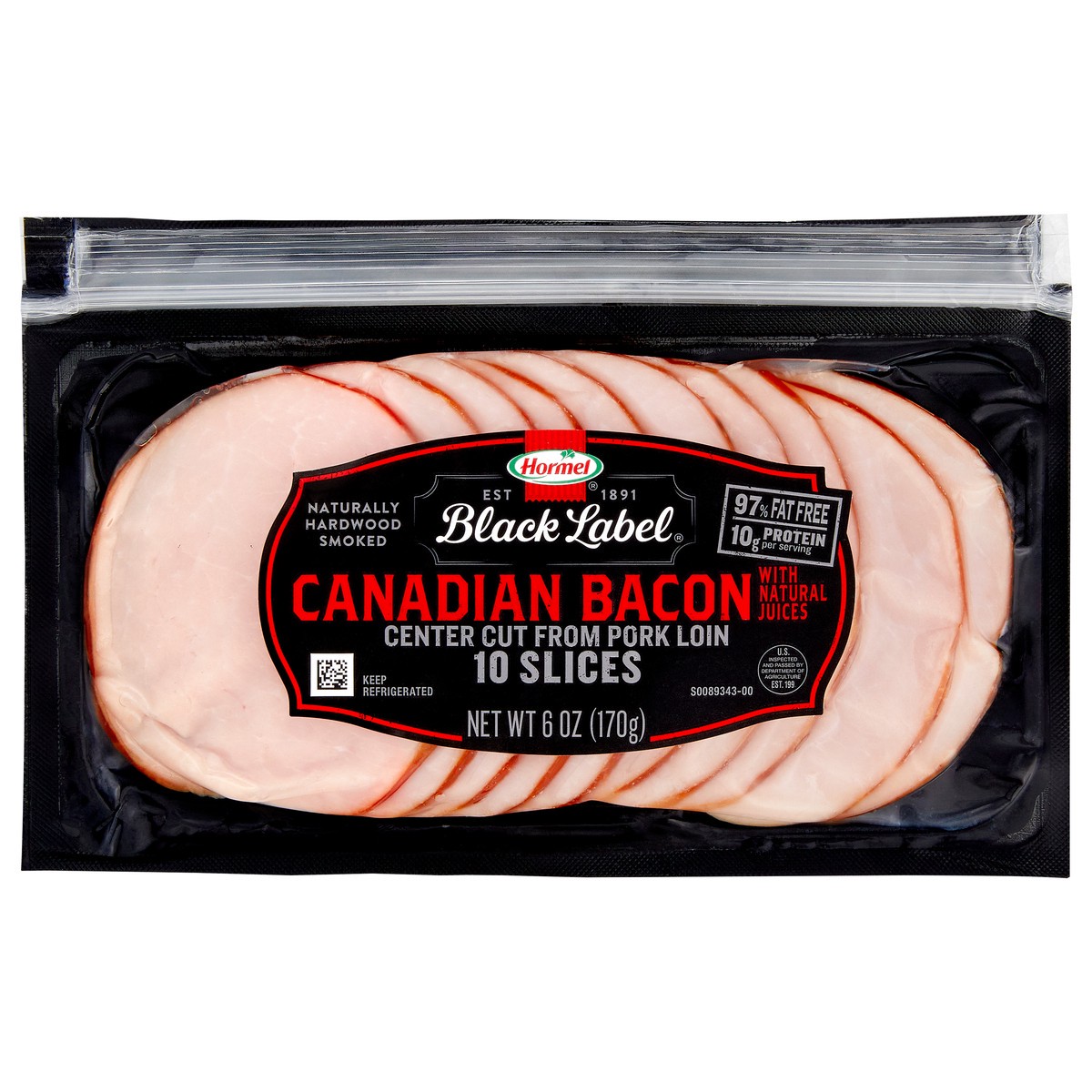 slide 1 of 5, HORMEL BLACK LABEL Thin Cut Canadian Bacon, 10 ct