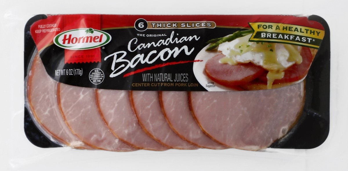 slide 1 of 5, Hormel Canadian Bacon 6 ea, 6 ct