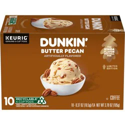 Dunkin'' Butter Pecan Artificially Flavored Coffee, Keurig K-Cup Pods, 10 Count Box
