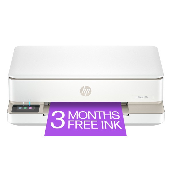 slide 9 of 10, Hp Envy 6155E Wireless All-In-One Color Inkjet Printer, Print, Scan, Copy, Duplex Printing Best For Home, 3 Months Of Free Ink (714L5A), 1 ct