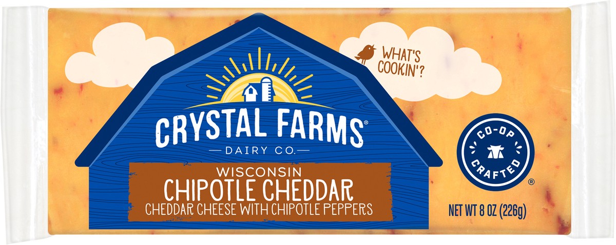 slide 1 of 6, Crystal Farms Cheese, Chipotle Cheddar, Wisconsin, 8 oz