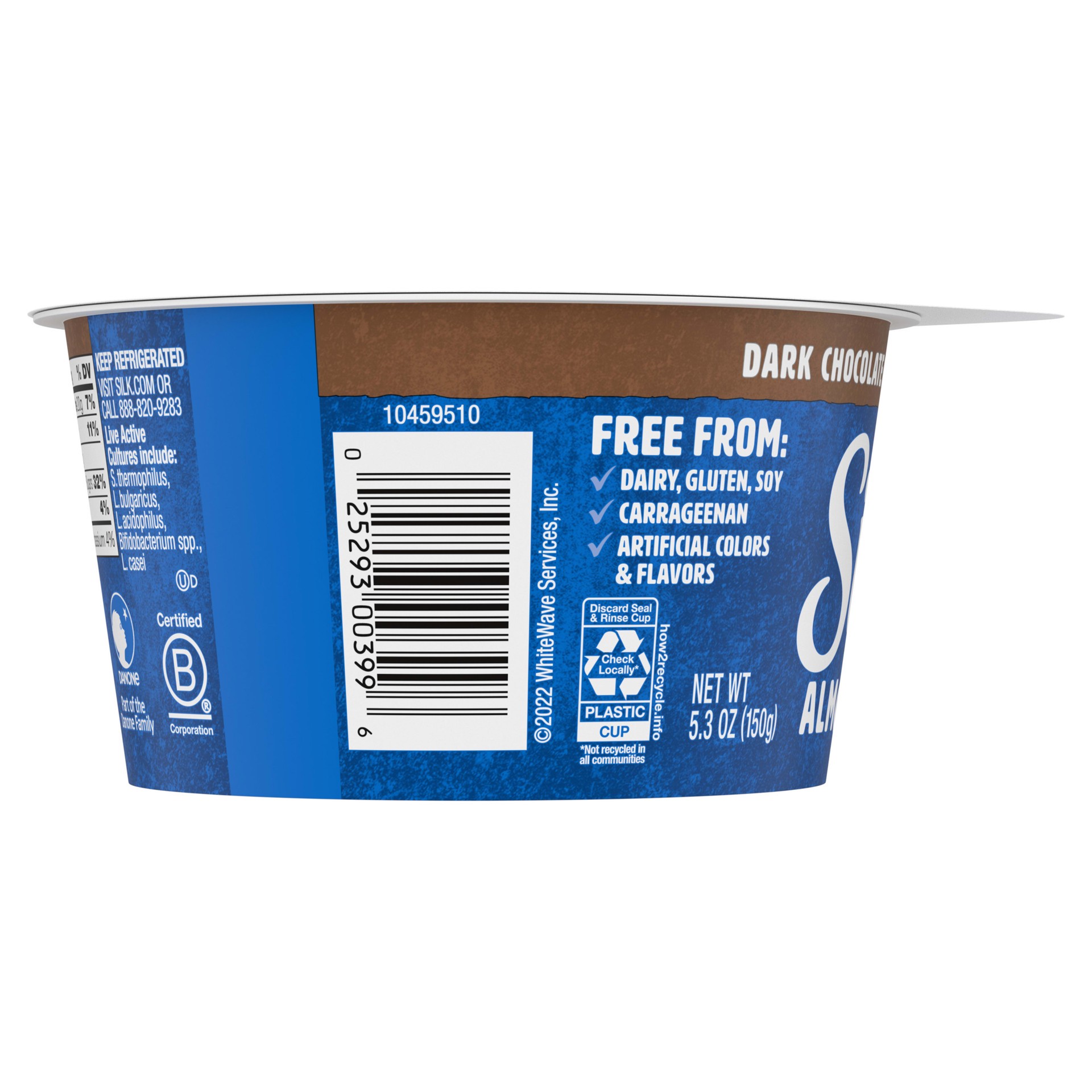 slide 5 of 5, Silk Dark Chocolate Coconut Dairy Free, Almond Milk Plant Based Yogurt Alternative, 5.3 OZ Cup, 5.3 oz