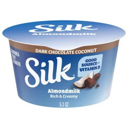 Silk Dairy Free Dark Chocolate Coconut Almond Milk Yogurt Alternative, Plant-Based, Gluten Free, 5.3 OZ Cup