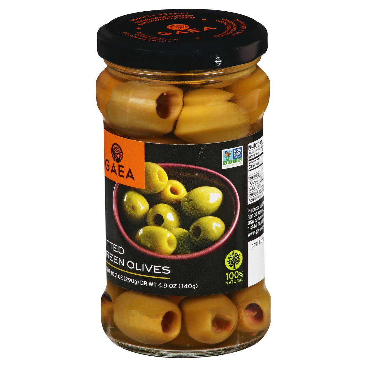 slide 8 of 13, Gaea Cat Coras Kitchen Pitted Green Olives, 4.9 oz