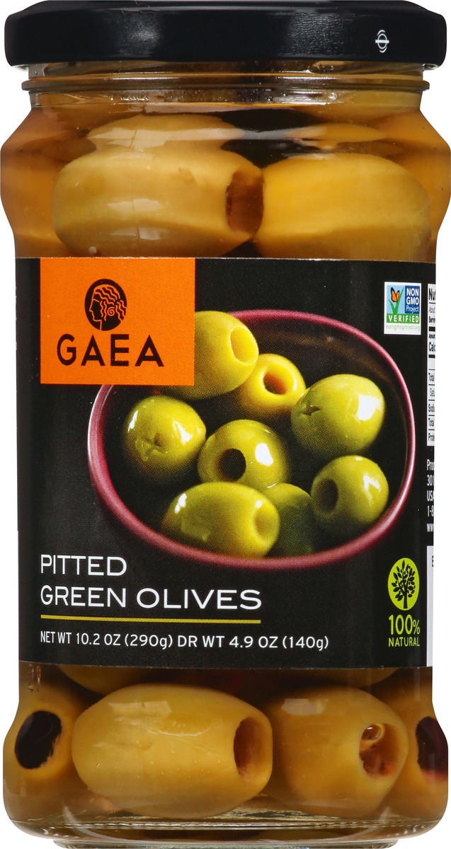 slide 10 of 13, Gaea Cat Coras Kitchen Pitted Green Olives, 4.9 oz