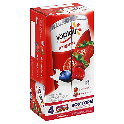 slide 1 of 1, Yoplait Original Strawberry & Mixed Berry Low Fat Yogurt, 8 ct; 6 oz